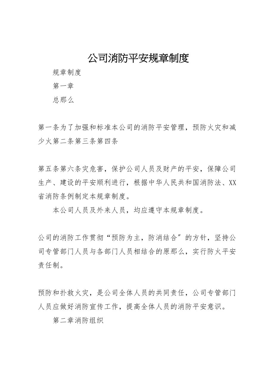 2023年公司消防安全规章制度.doc_第1页