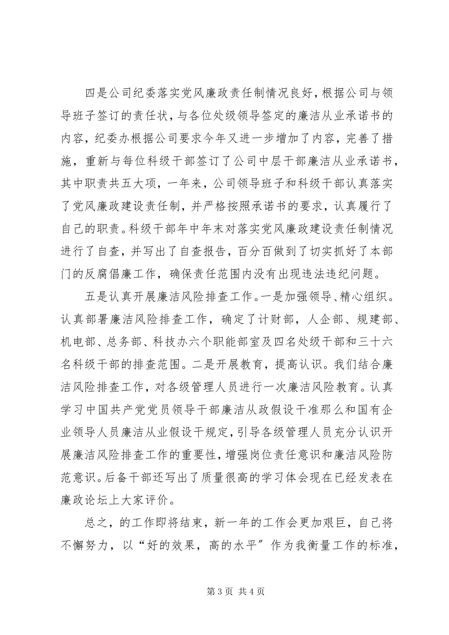 2023年度纪检监察干事个人总结.docx_第3页