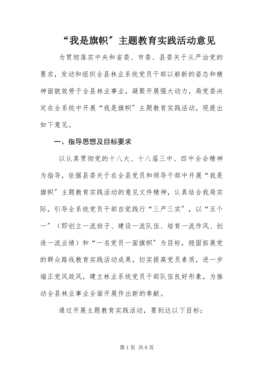 2023年我是旗帜主题教育实践活动意见.docx_第1页