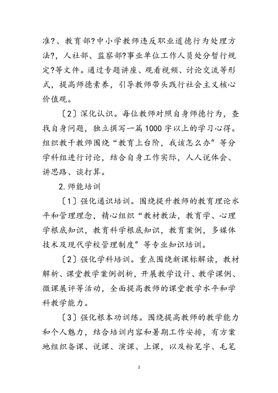 2023年年暑期教师培训工作计划范文.doc_第2页