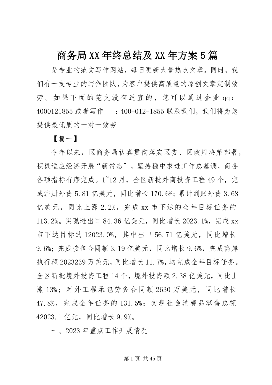 2023年商务局终总结及计划5篇.docx_第1页