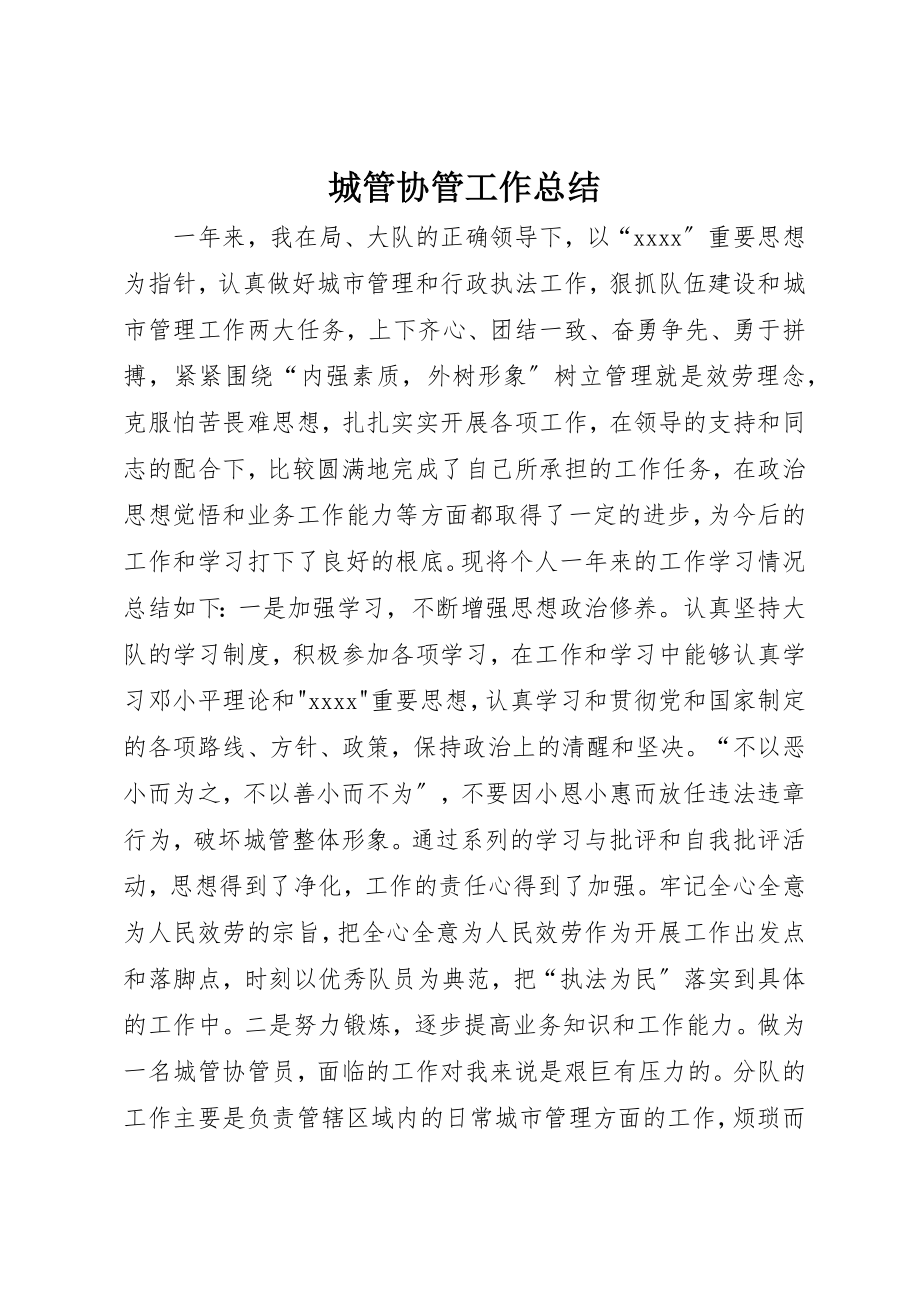 2023年城管协管工作总结.docx_第1页