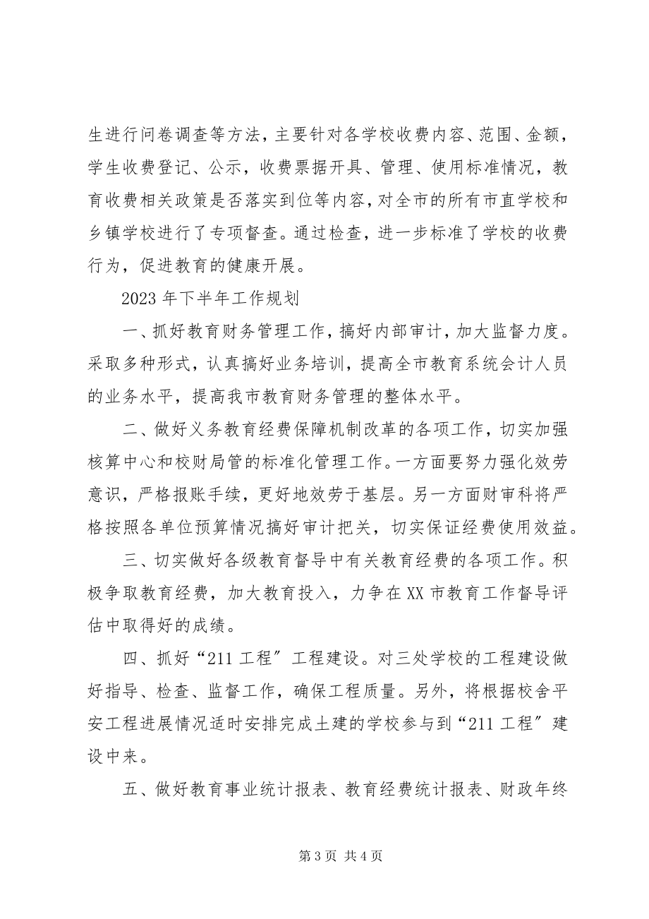 2023年财审科上半年工作总结及下半年工作要点.docx_第3页