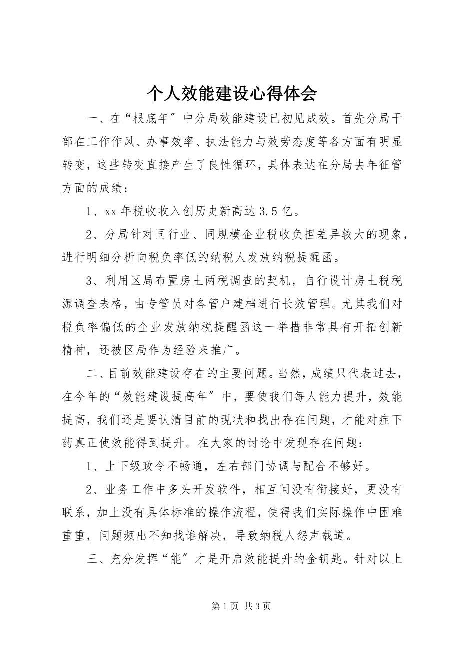 2023年个人效能建设心得体会.docx_第1页