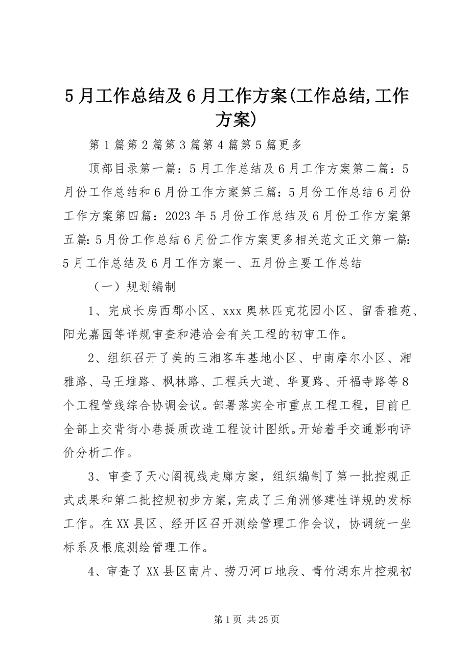 2023年5月工作总结及6月工作计划工作总结工作计划新编.docx_第1页