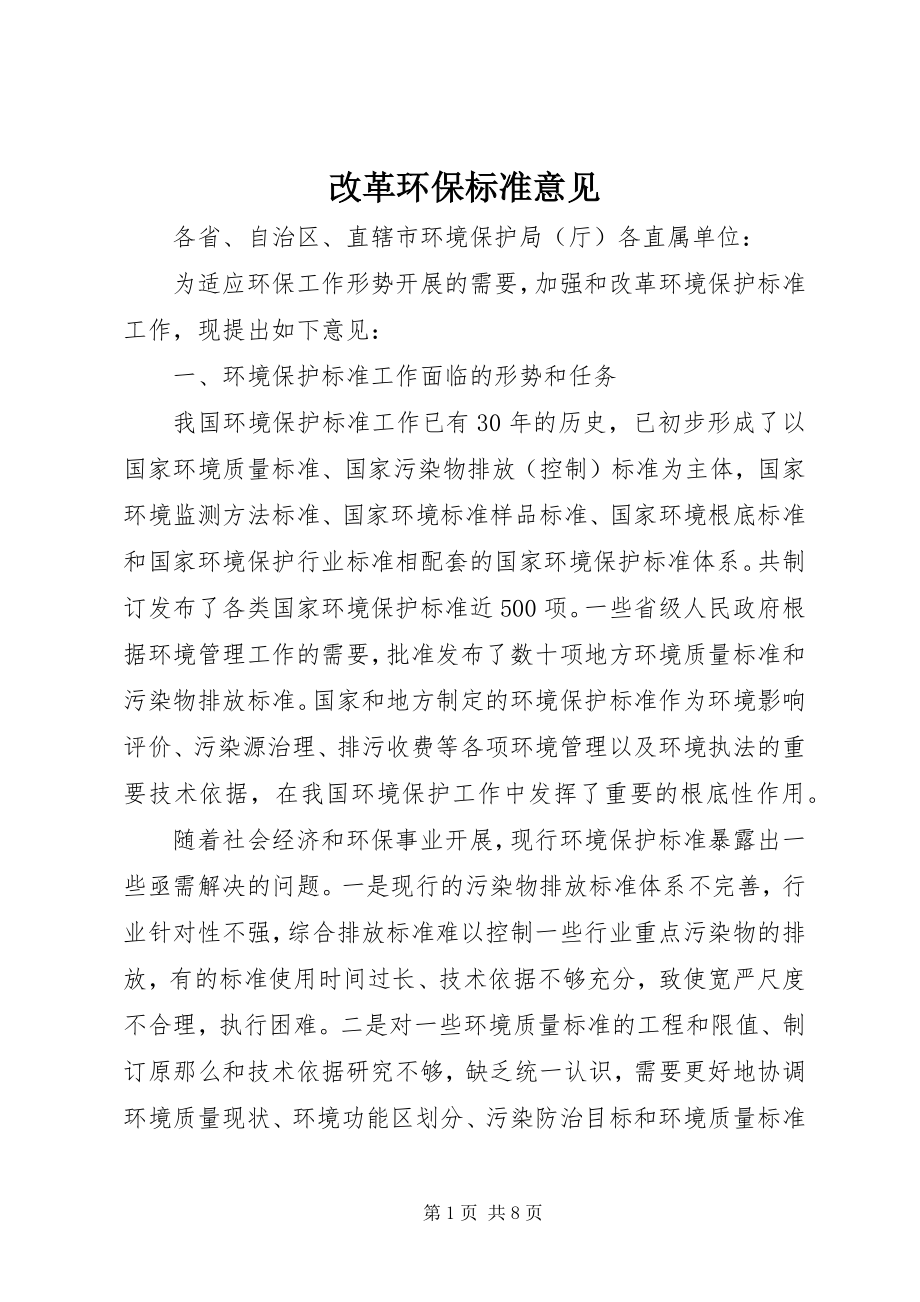 2023年改革环保标准意见.docx_第1页