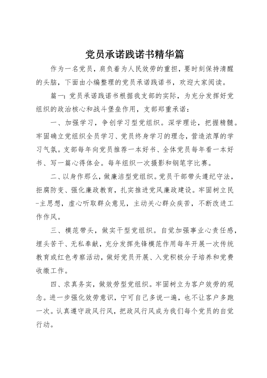 2023年党员承诺践诺书精华篇.docx_第1页