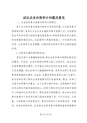 2023年试议企业内部审计问题及意见.docx