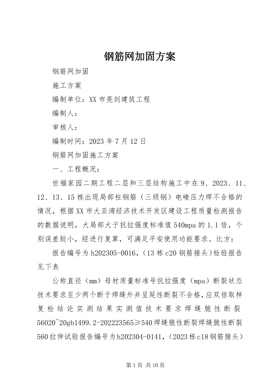 2023年钢筋网加固方案.docx_第1页