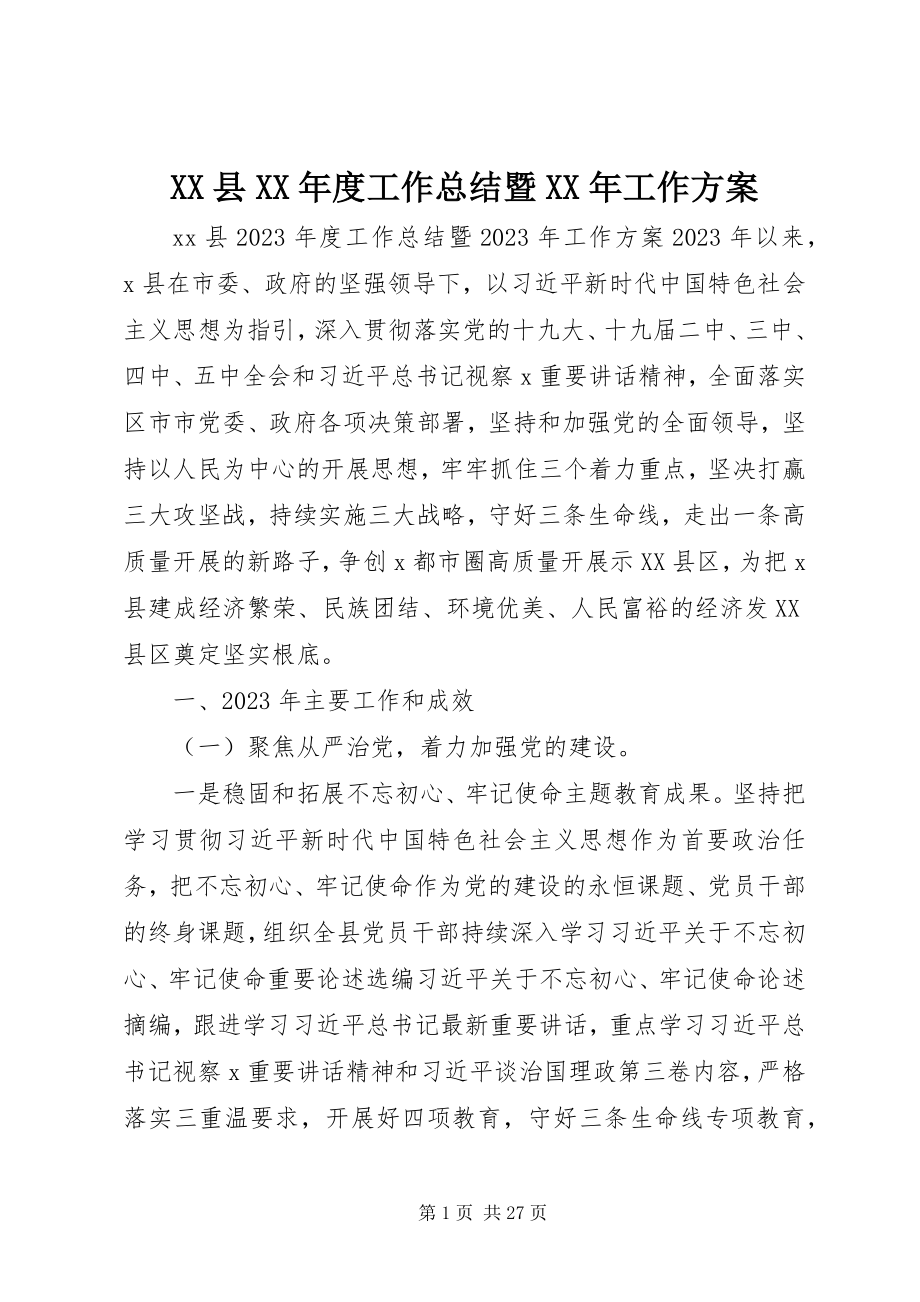 2023年XX县度工作总结暨工作计划新编.docx_第1页