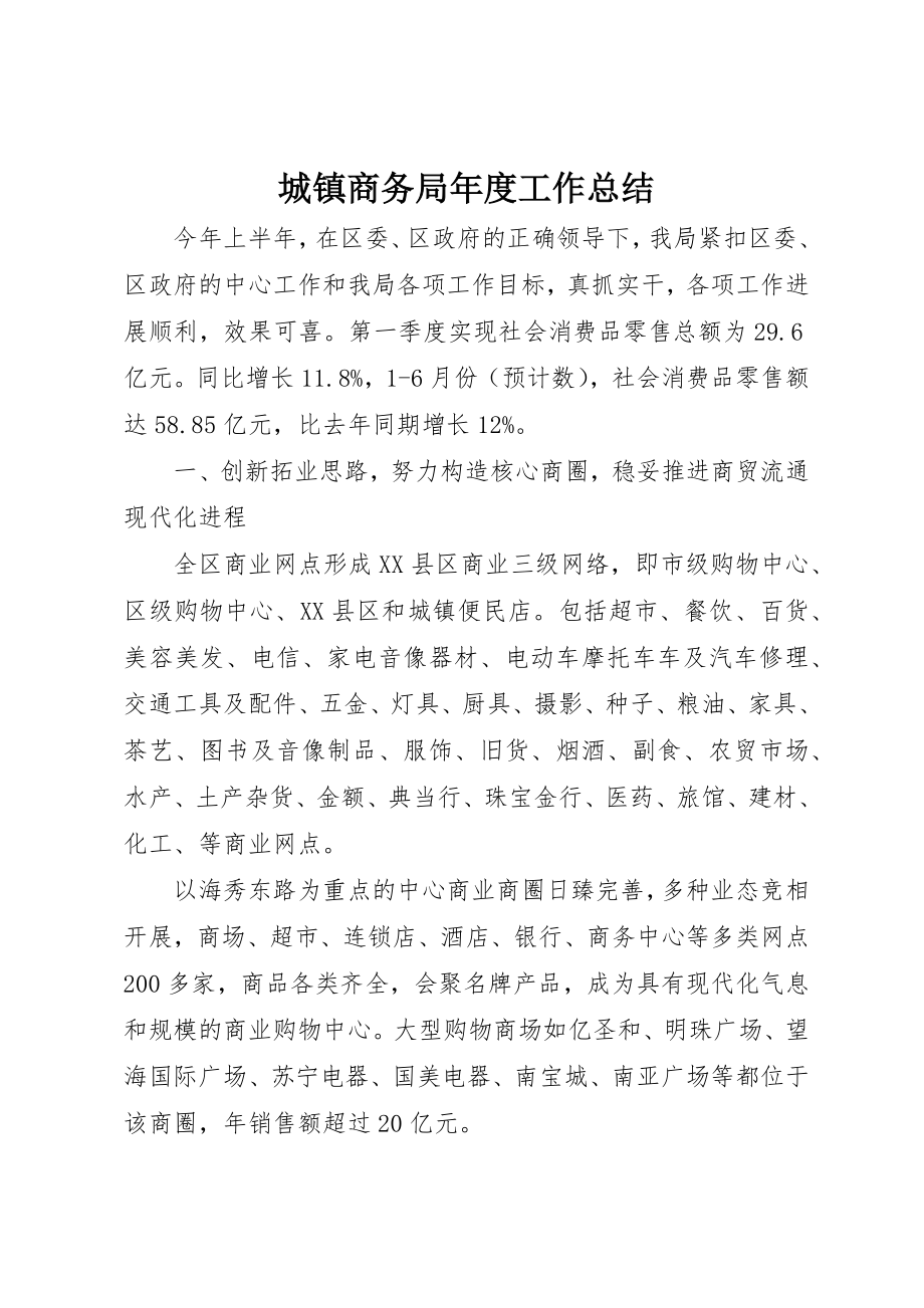 2023年城镇商务局年度工作总结.docx_第1页