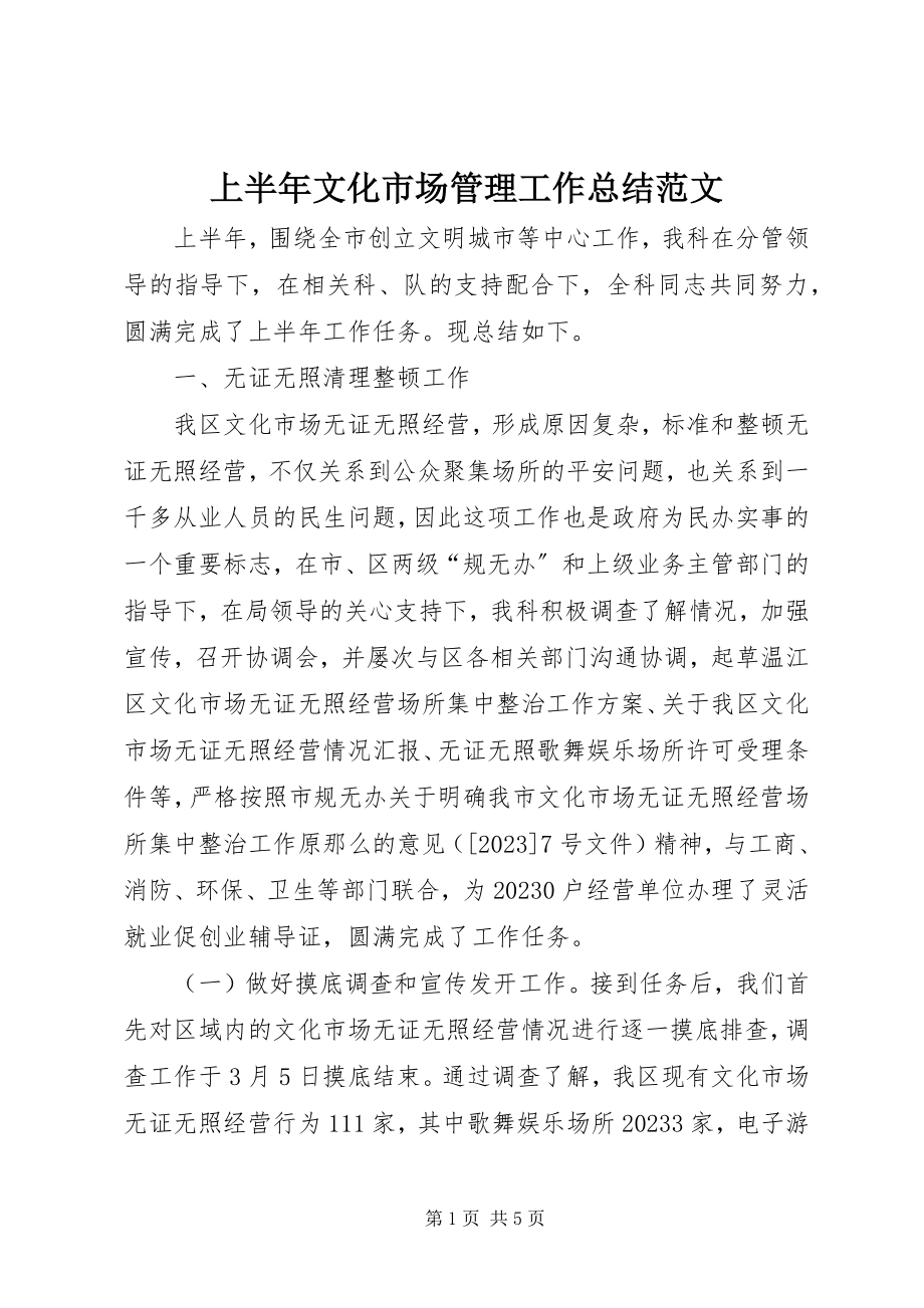 2023年上半年文化市场管理工作总结2.docx_第1页