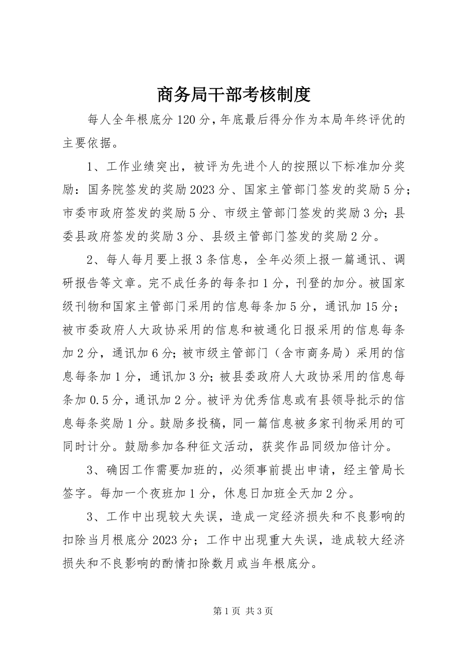 2023年商务局干部考核制度.docx_第1页