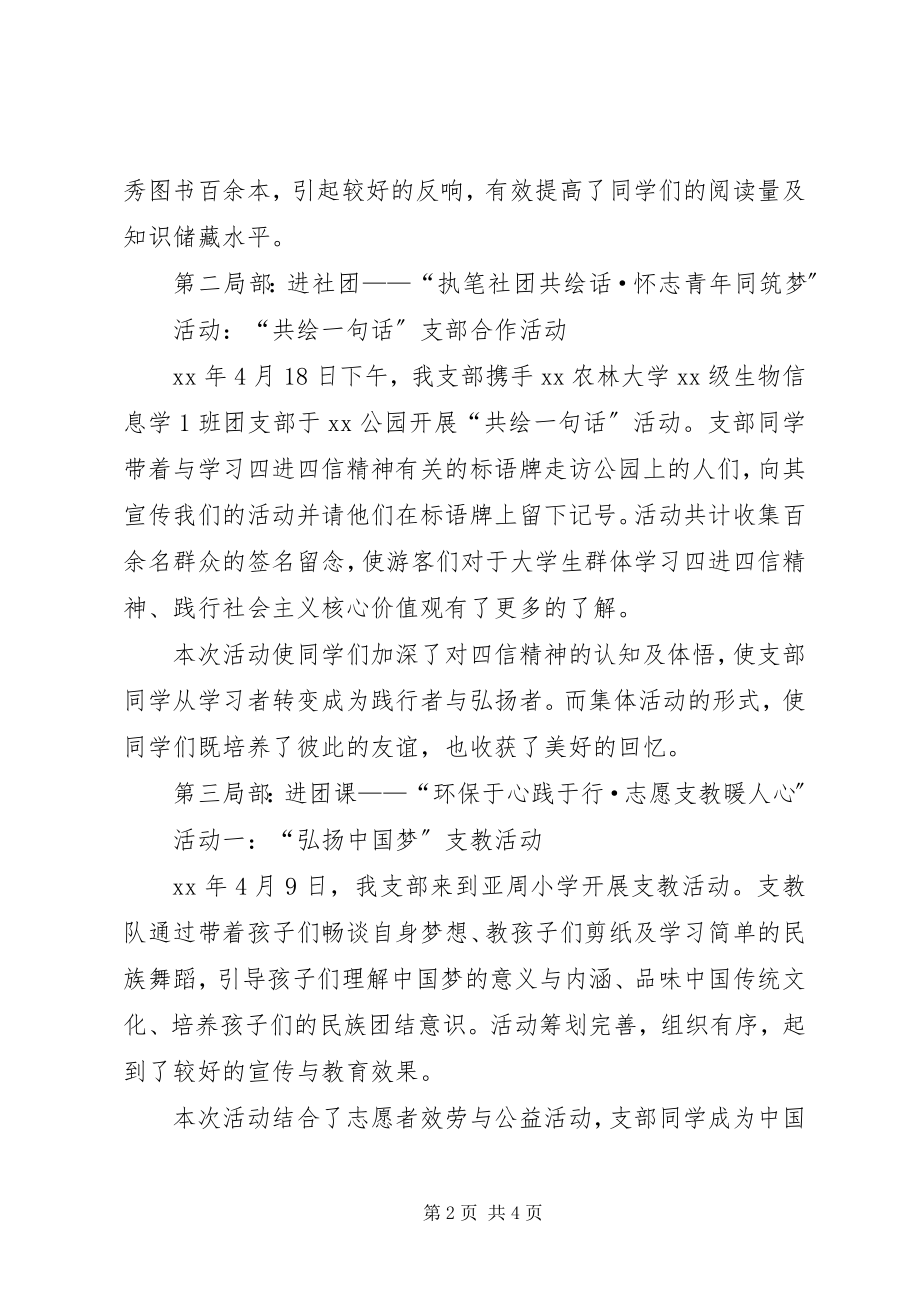 2023年学习四进四信凝聚青年力量团日活动总结.docx_第2页