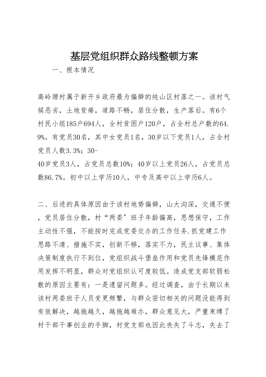 2023年基层党组织群众路线整顿方案.doc_第1页