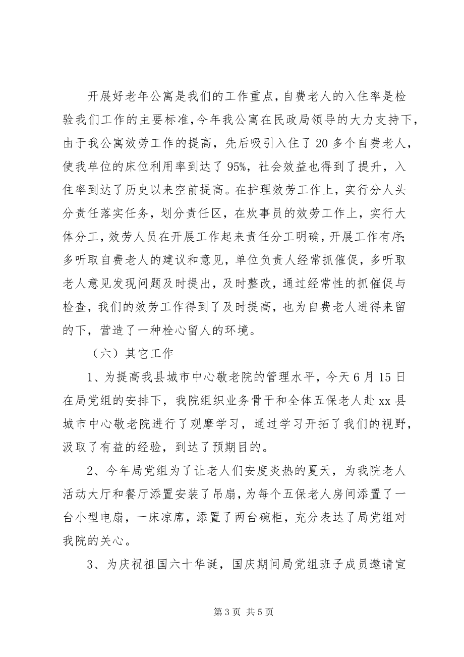 2023年民政局敬老院工作总结.docx_第3页