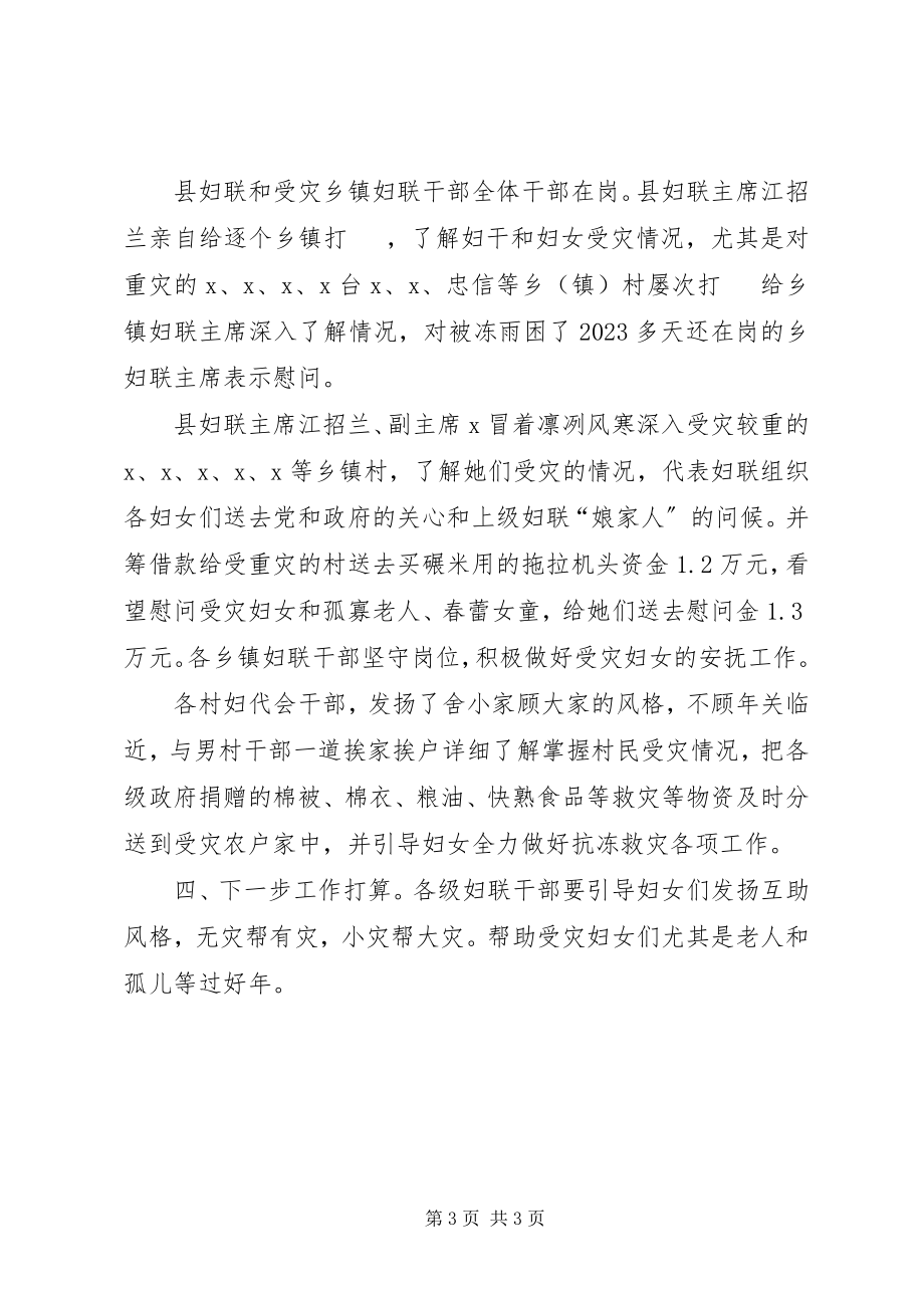 2023年县妇联抗冻救灾工作汇报.docx_第3页