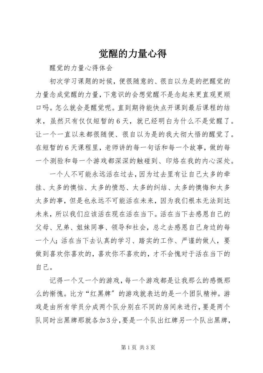 2023年觉醒的力量心得.docx_第1页