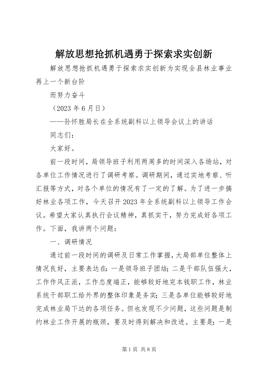 2023年解放思想抢抓机遇勇于探索求实创新.docx_第1页