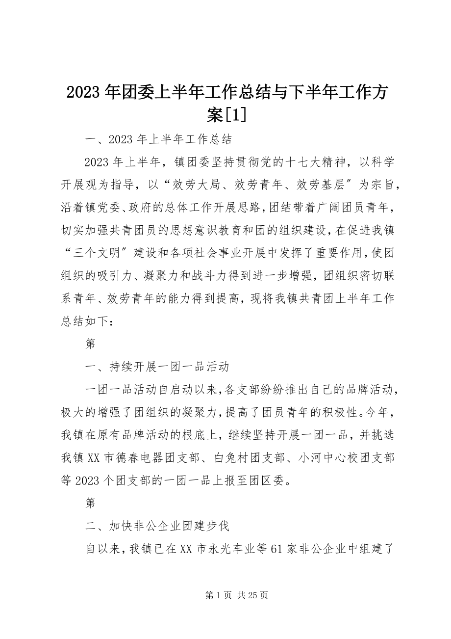 2023年团委上半年工作总结与下半年工作计划1.docx_第1页