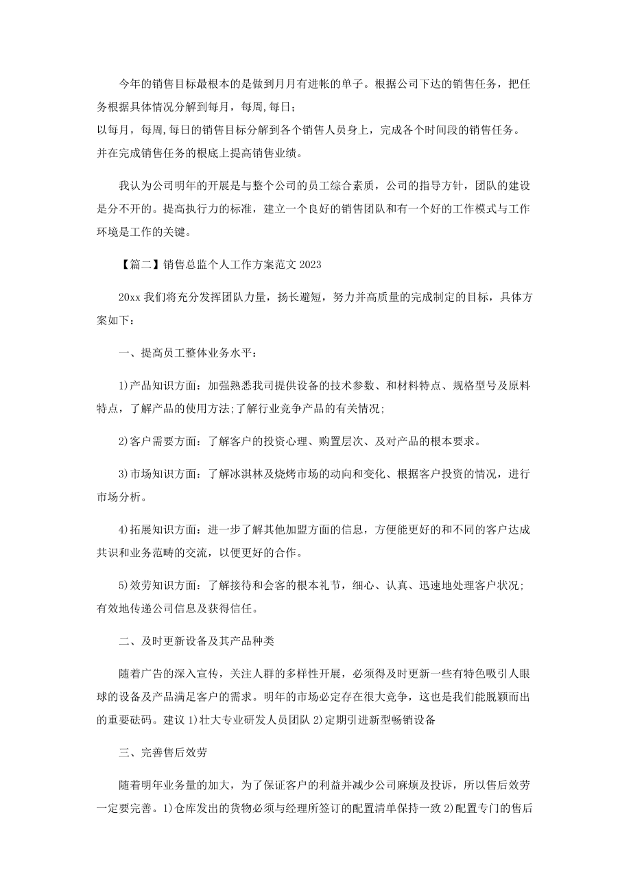 2023年销售总监个人工作计划范本.docx_第2页