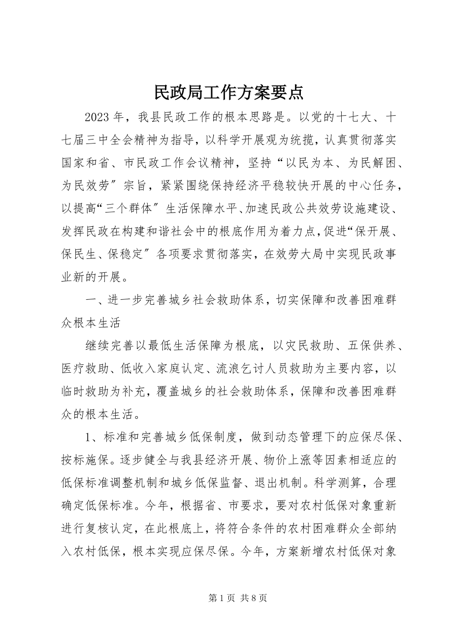 2023年民政局工作计划要点.docx_第1页