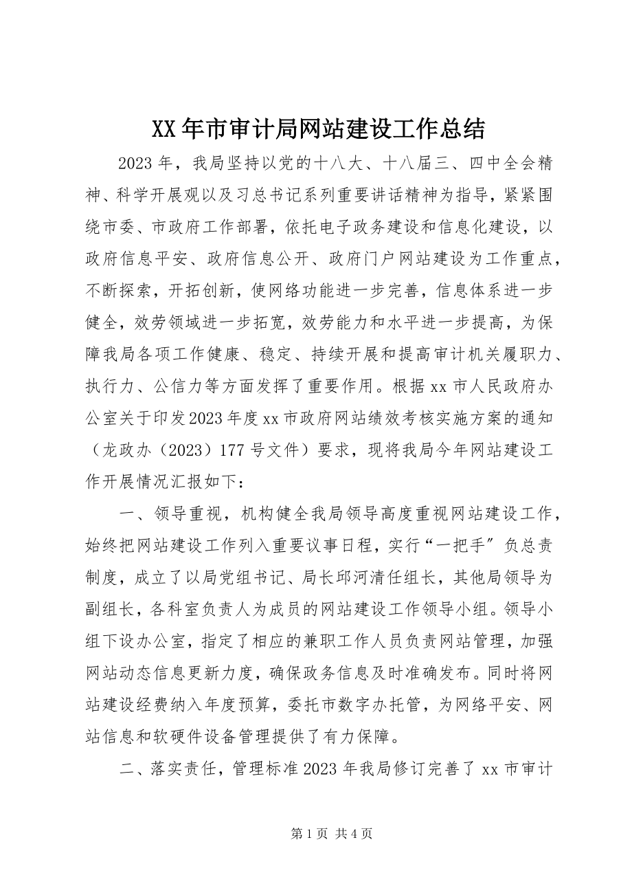 2023年市审计局网站建设工作总结.docx_第1页