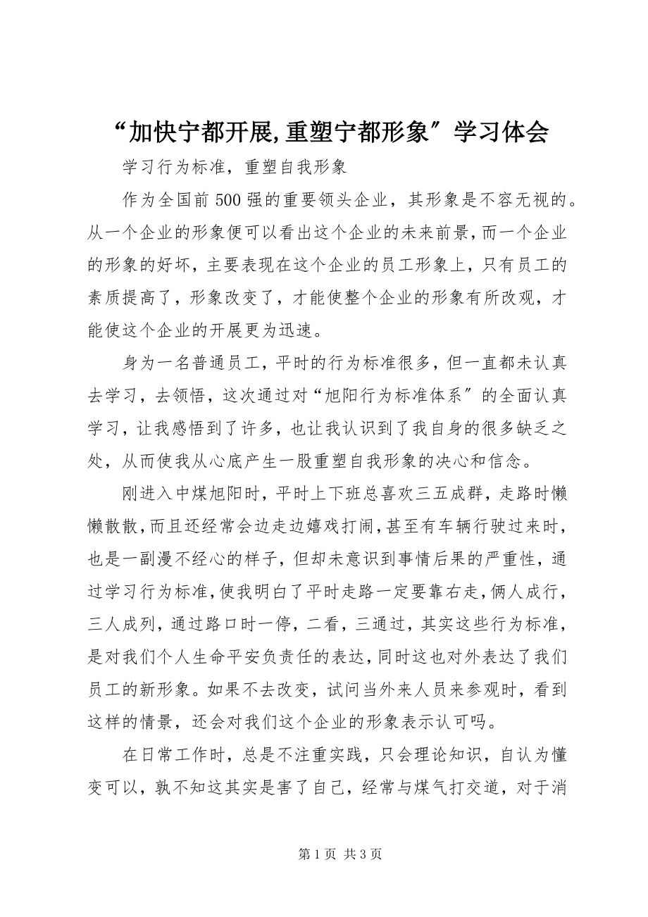 2023年“加快宁都发展重塑宁都形象”学习体会新编.docx_第1页