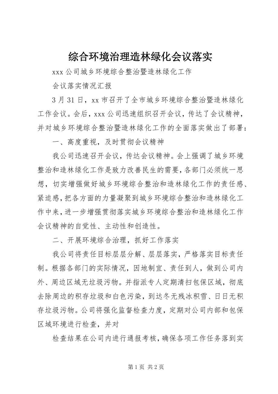 2023年综合环境治理造林绿化会议落实.docx_第1页