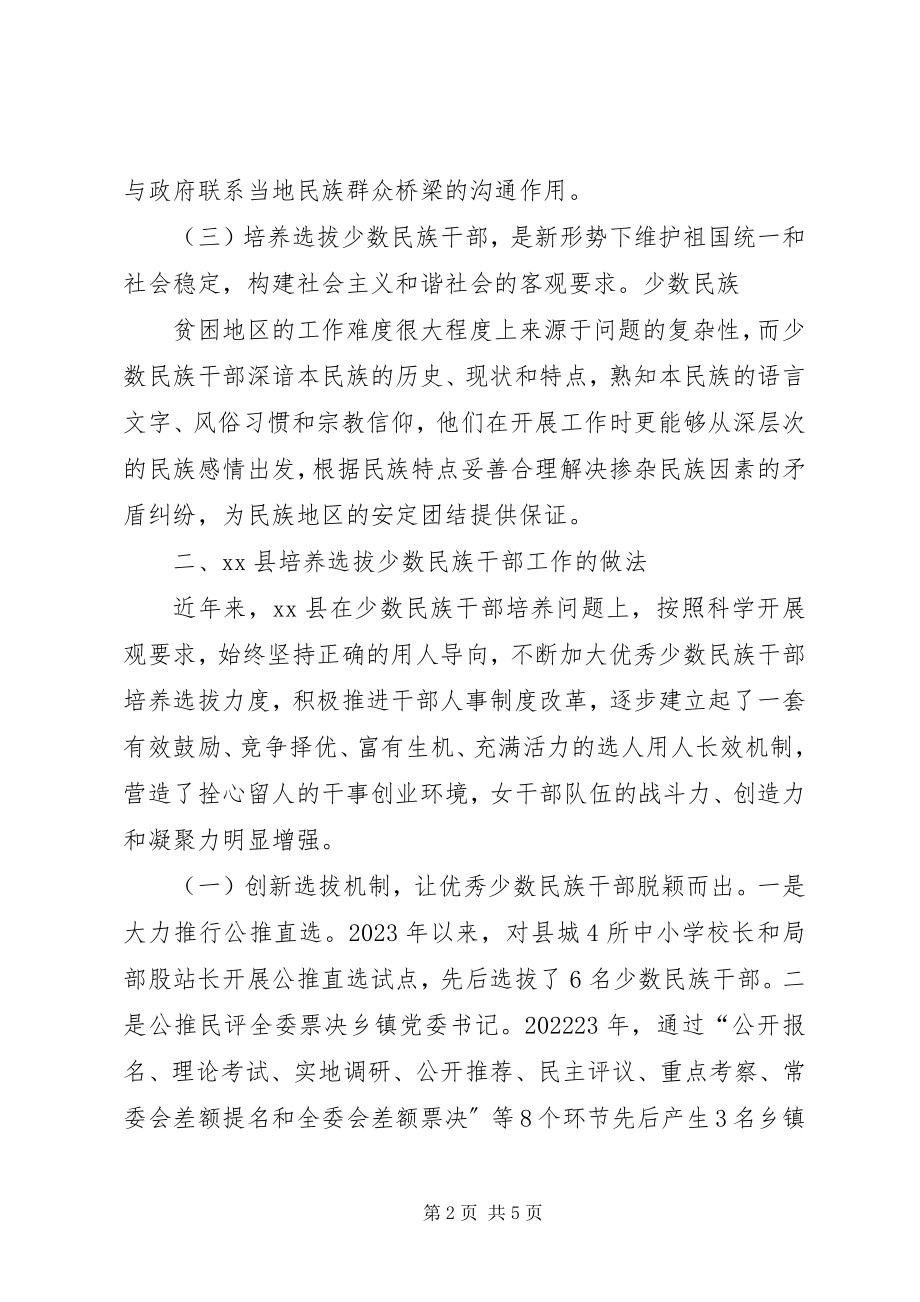 2023年贫困地区少数民族干部培养选拔工作的思考.docx_第2页