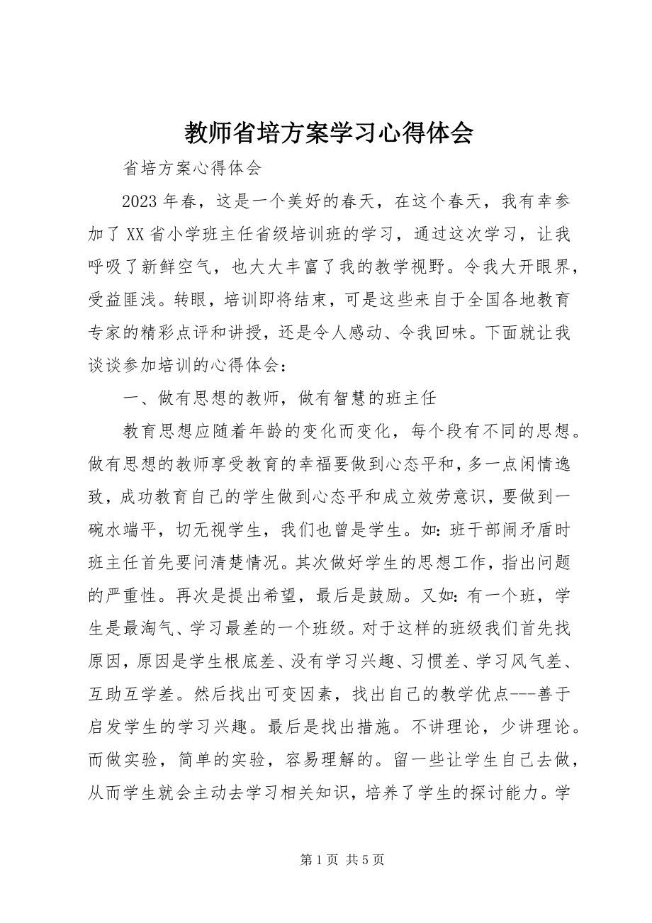 2023年教师省培计划学习心得体会.docx_第1页