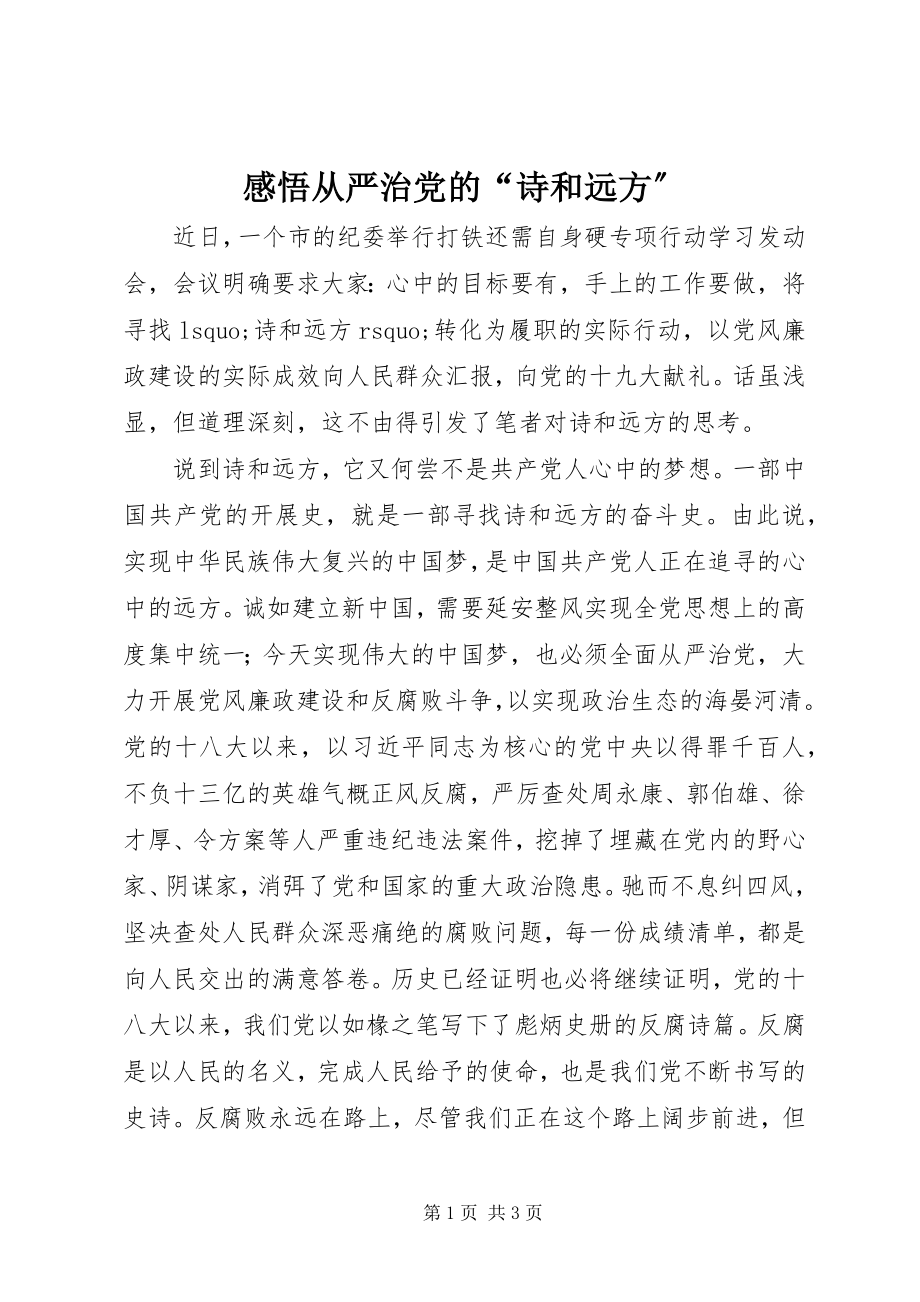 2023年感悟从严治党的“诗和远方”.docx_第1页