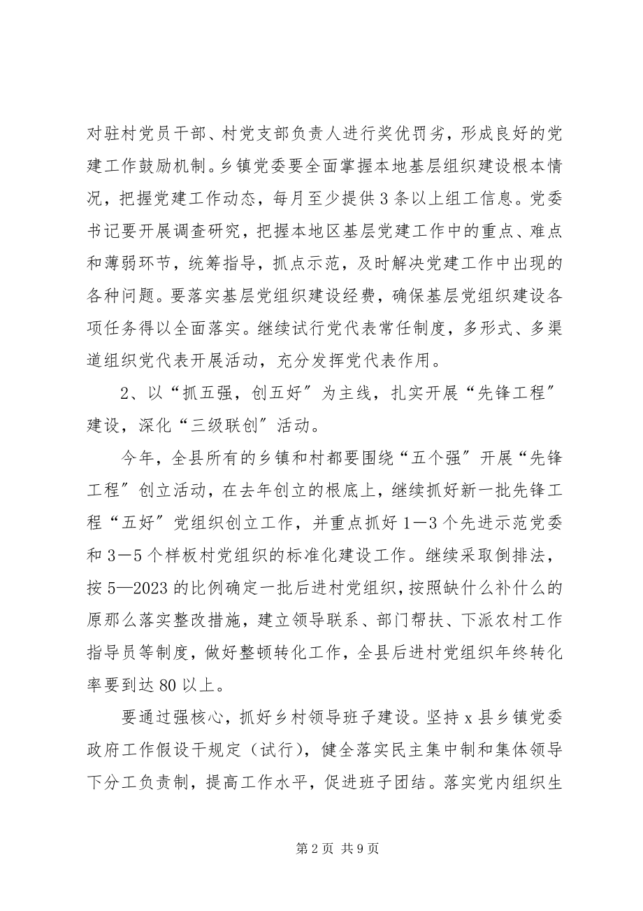 2023年X县基层党建工作目标责任书新编.docx_第2页