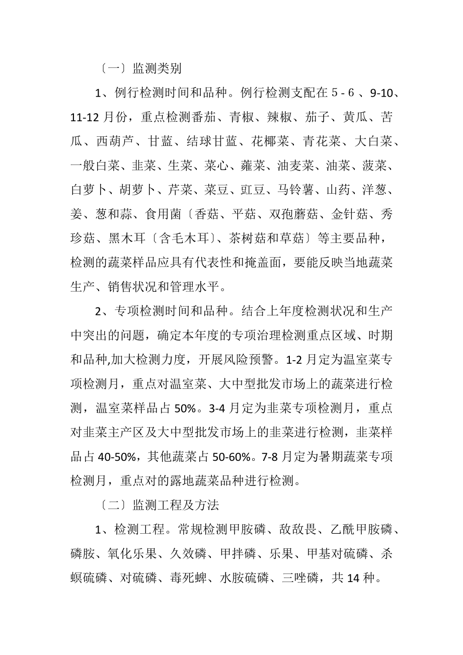 2023年蔬菜质量安全监测计划.docx_第2页