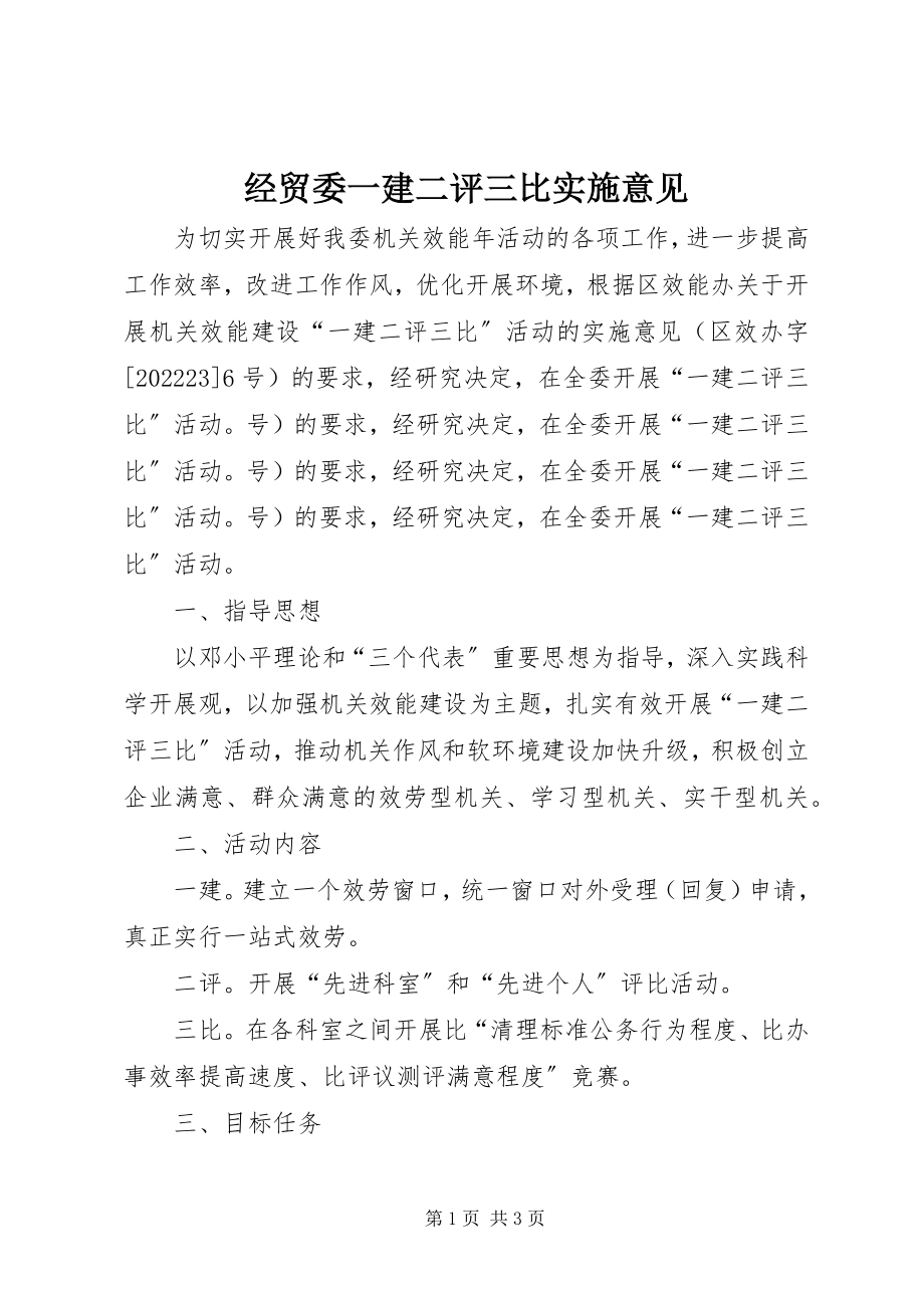 2023年经贸委一建二评三比实施意见.docx_第1页