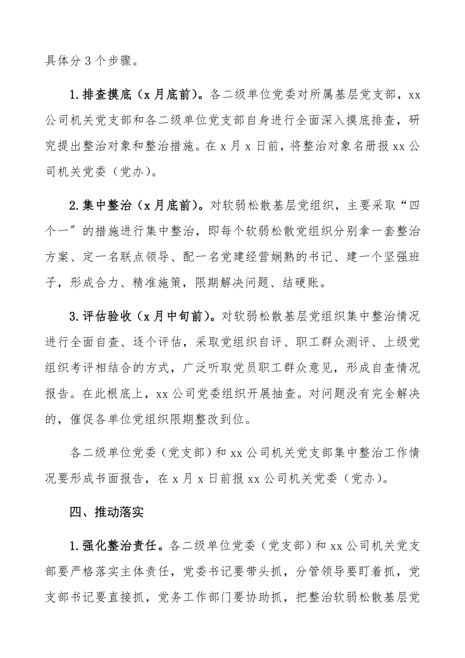 2023年企业软弱涣散党组织整顿方案集团公司企业参考.docx_第2页