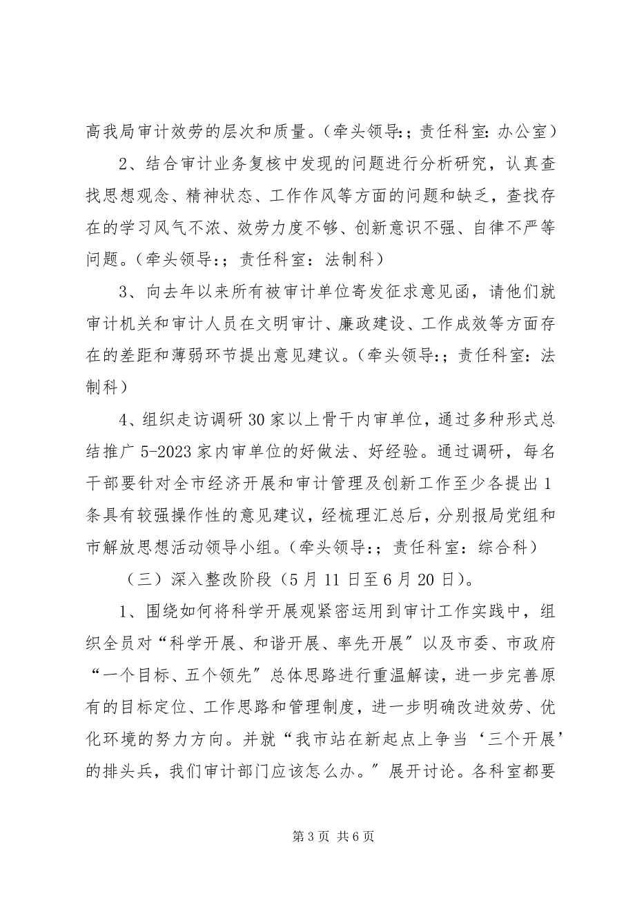 2023年市审计局新一轮解放思想活动的实施方案.docx_第3页