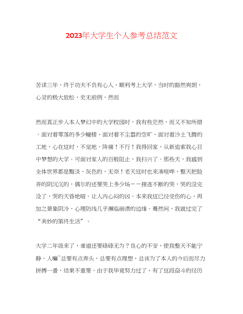 2023年大学生个人总结范文2.docx_第1页