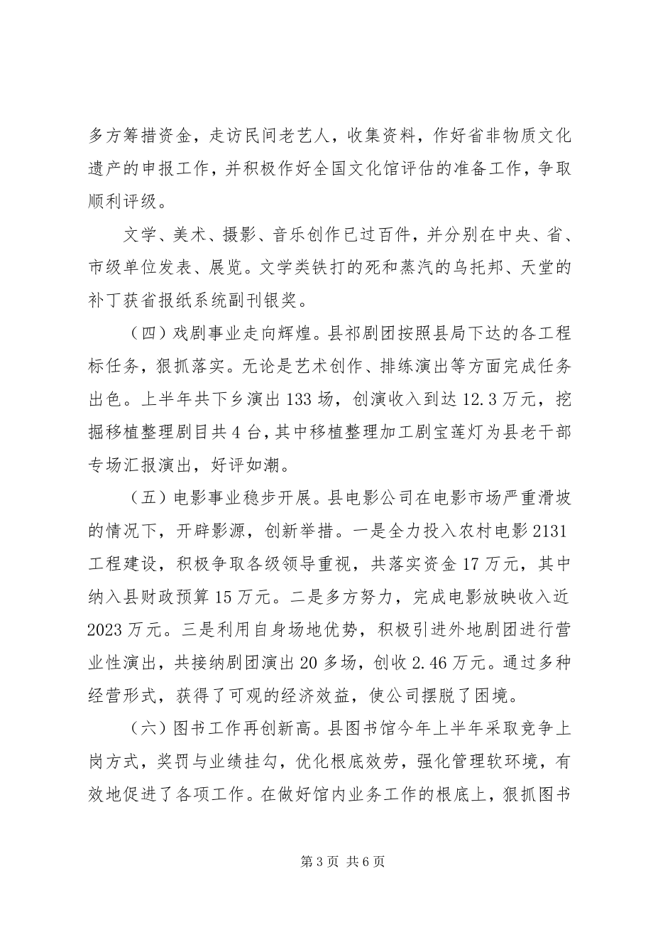 2023年县文化局上半年工作总结.docx_第3页