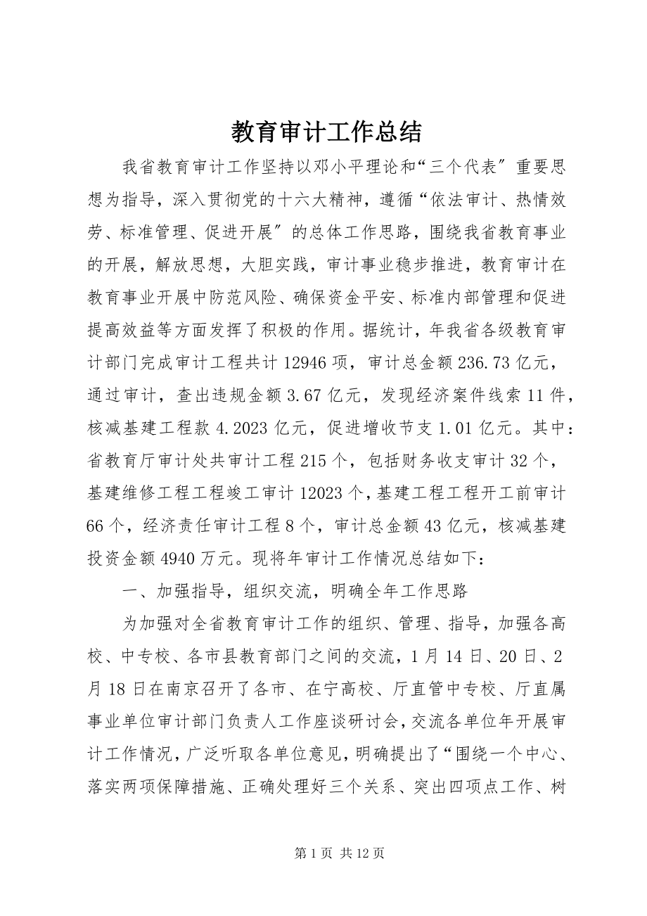 2023年教育审计工作总结.docx_第1页