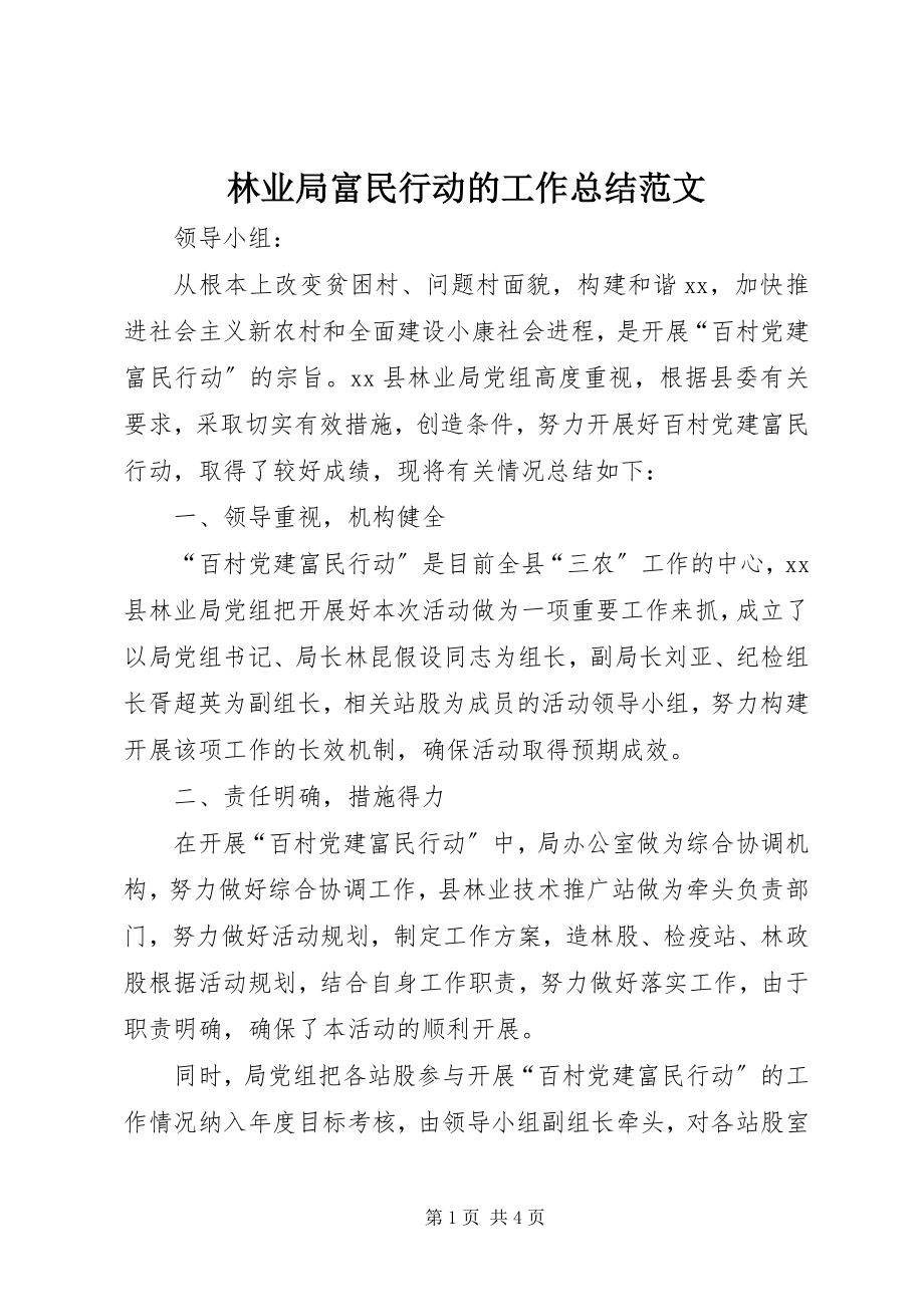 2023年林业局富民行动的工作总结.docx_第1页