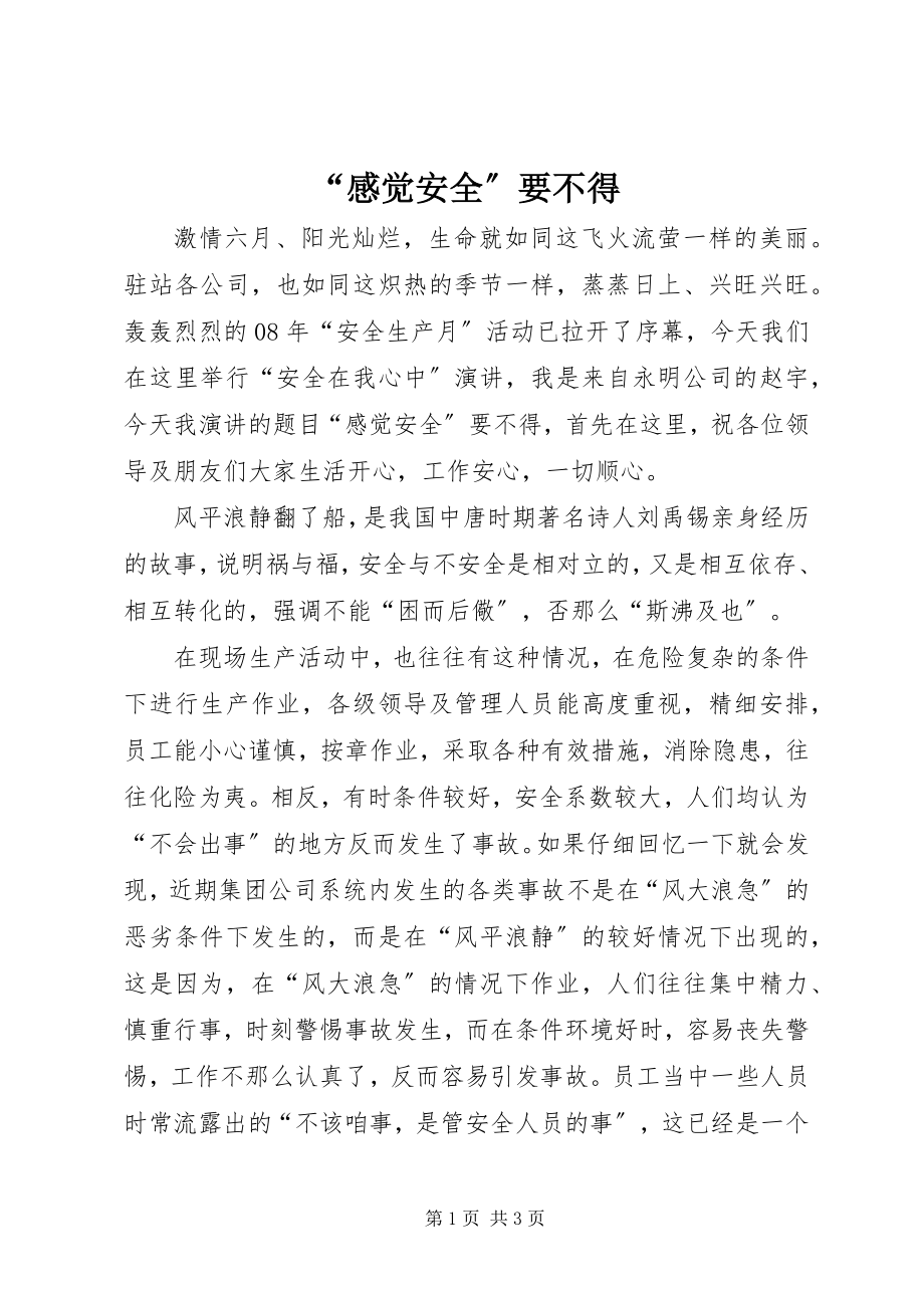 2023年感觉安全要不得.docx_第1页