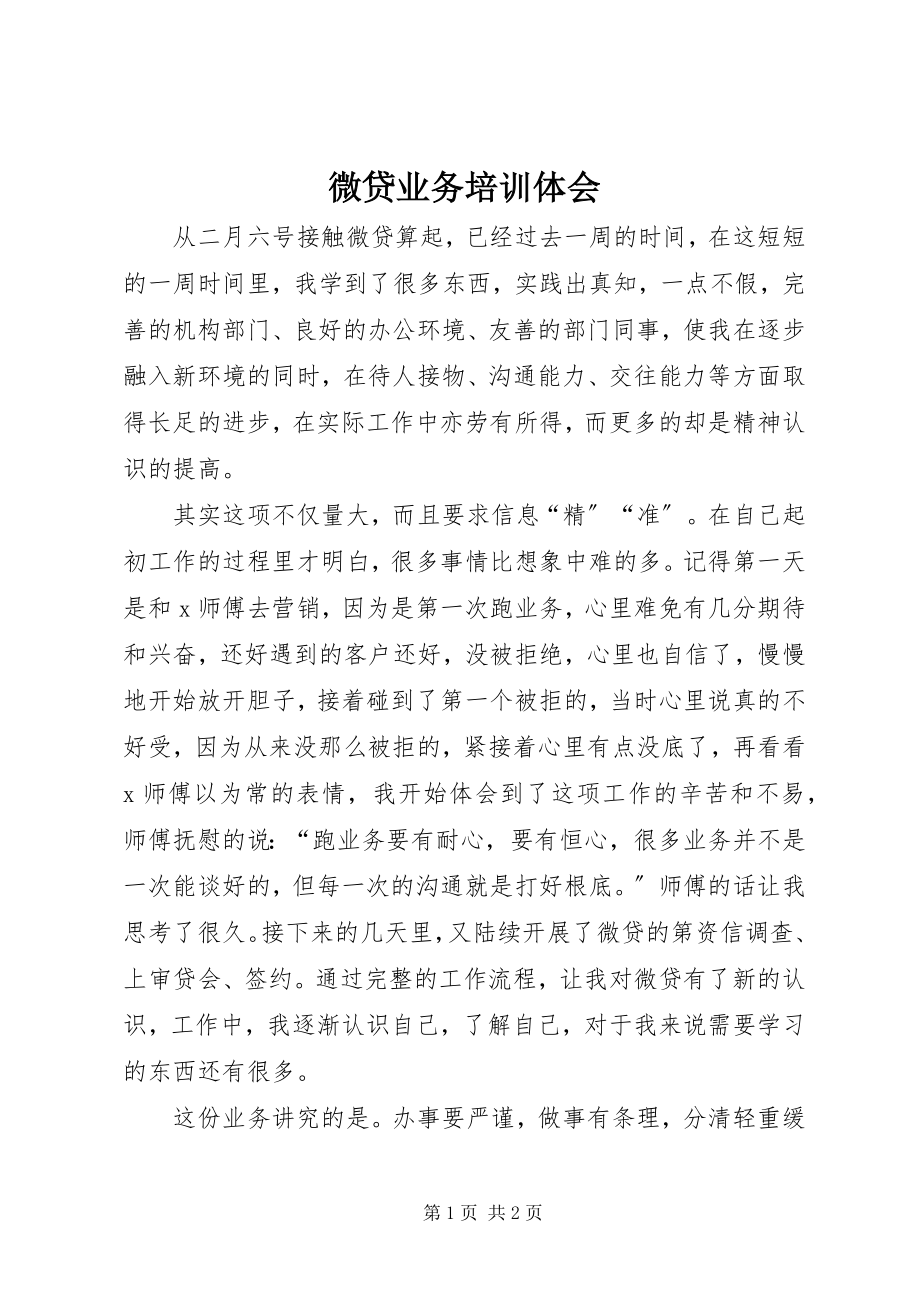 2023年微贷业务培训体会.docx_第1页