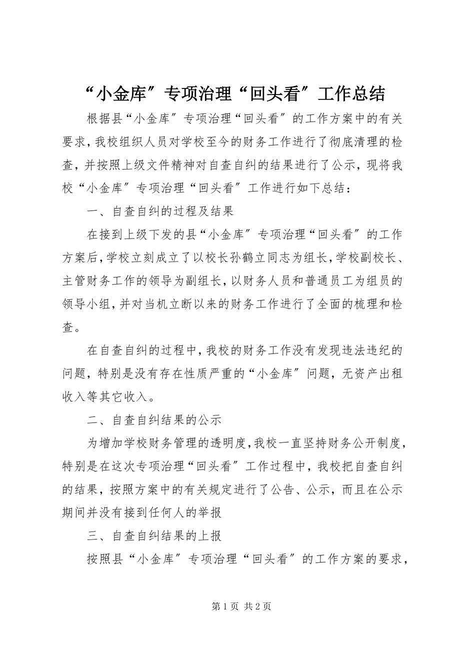 2023年小金库专项治理回头看工作总结.docx_第1页