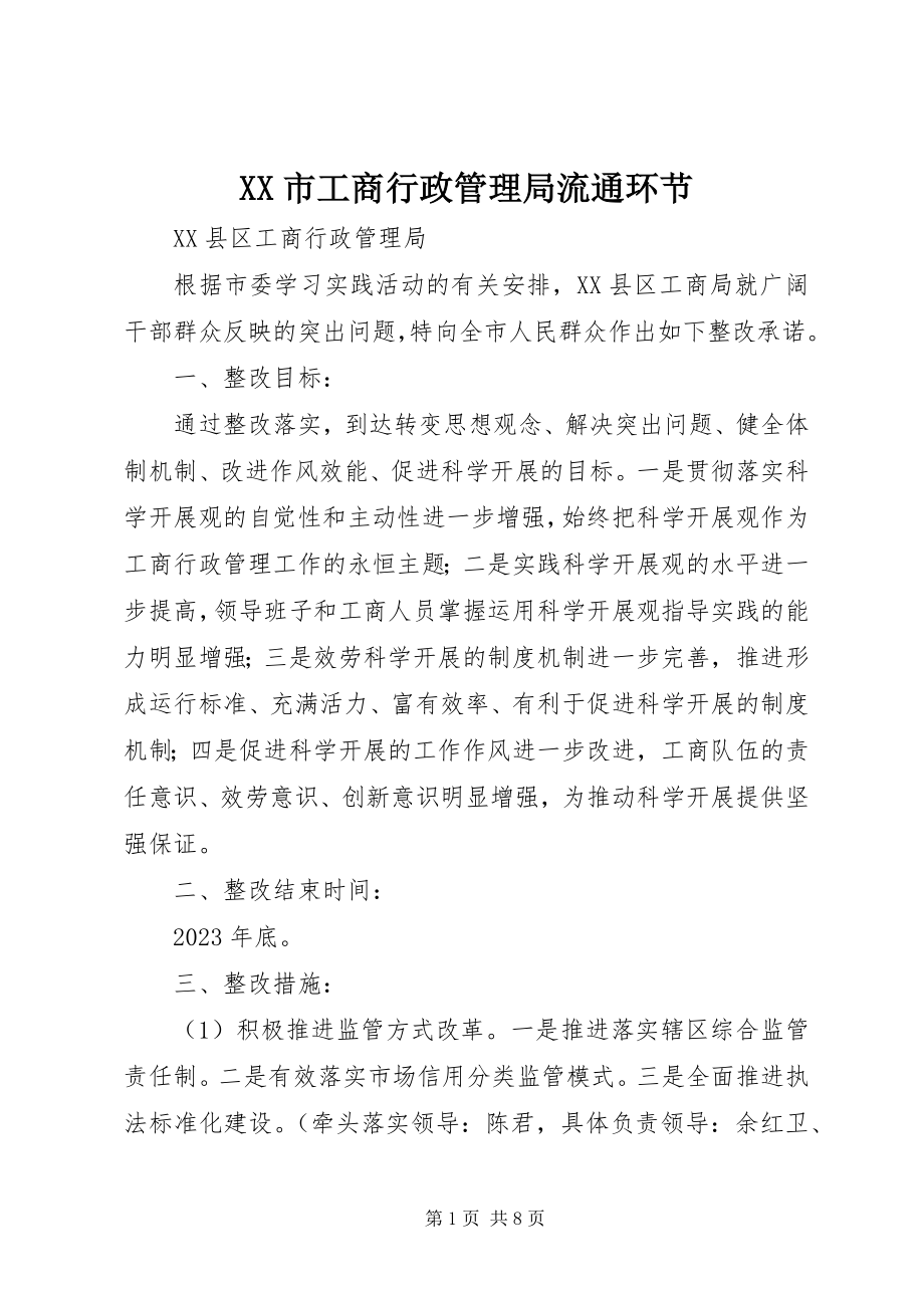 2023年XX市工商行政管理局流通环节.docx_第1页