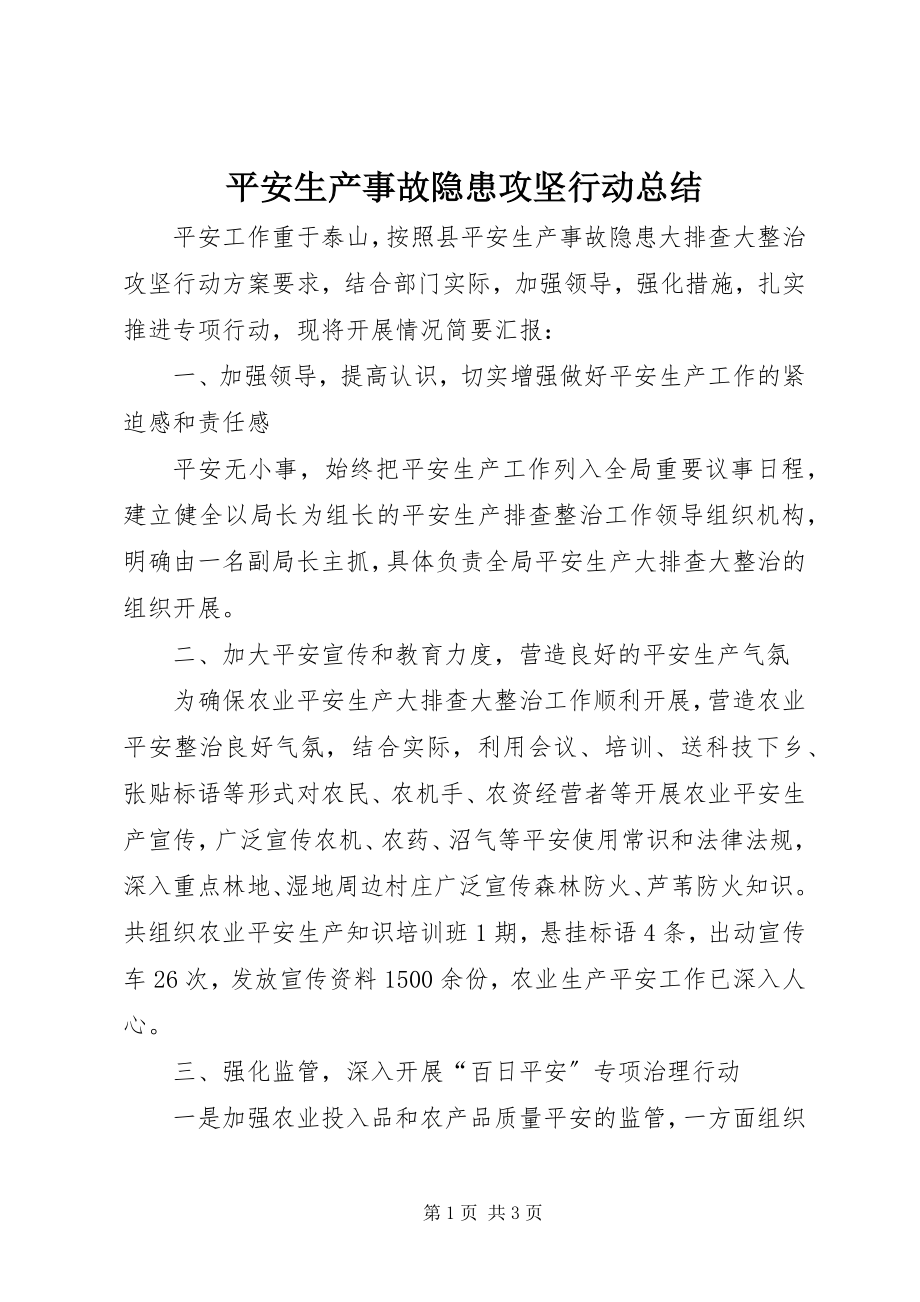 2023年安全生产事故隐患攻坚行动总结新编.docx_第1页