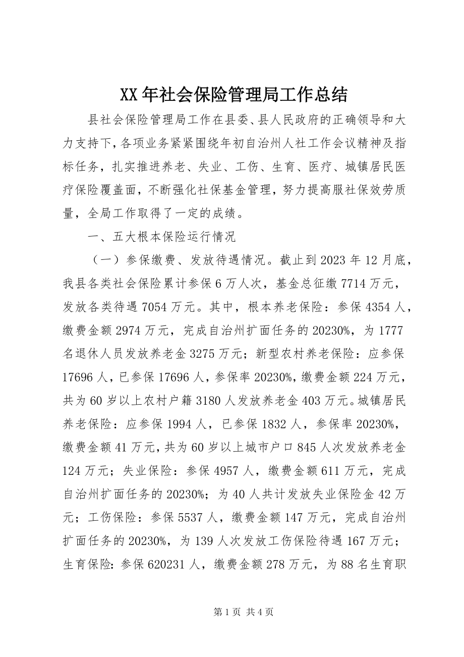 2023年社会保险管理局工作总结.docx_第1页