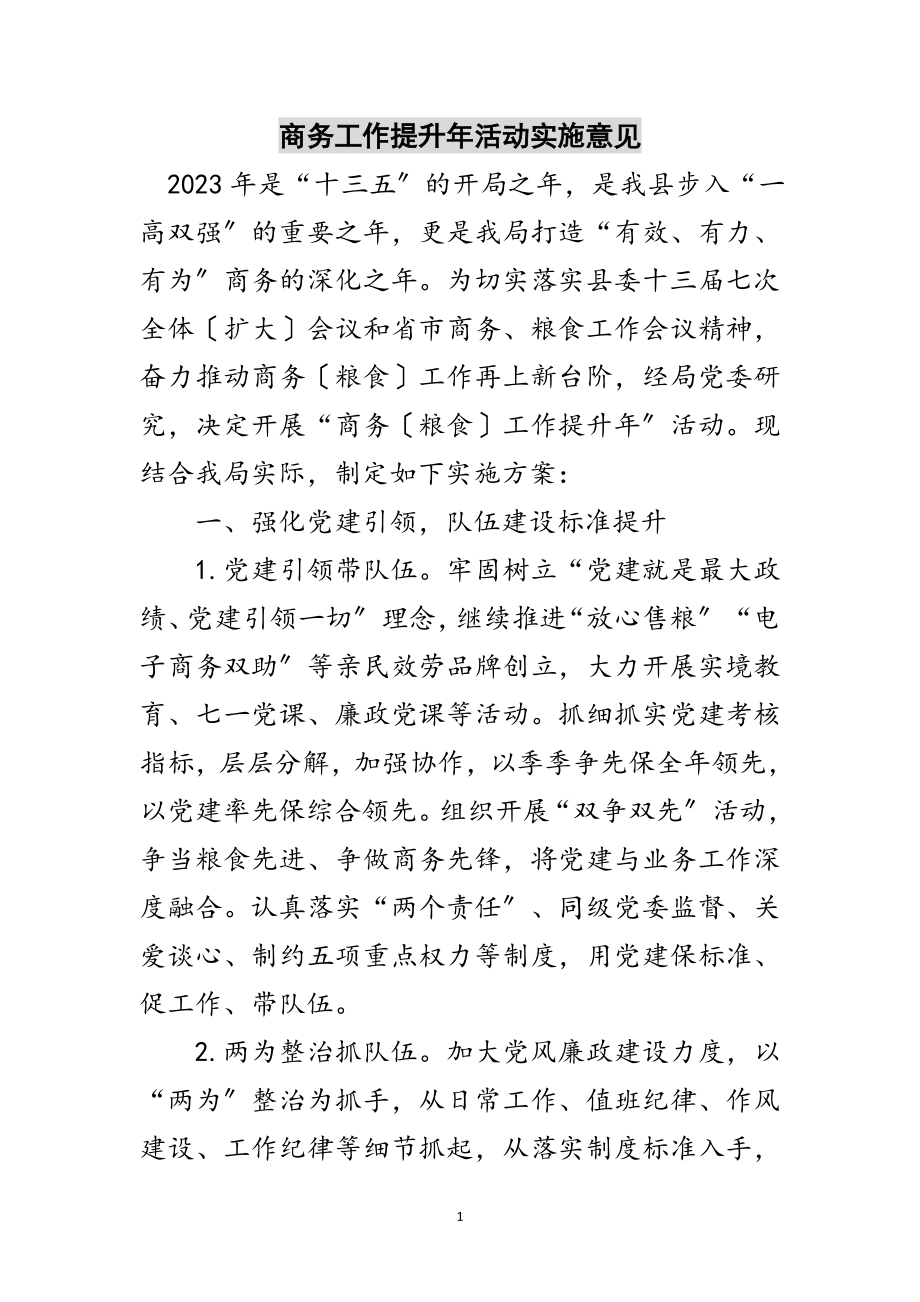 2023年商务工作提升年活动实施意见范文.doc_第1页