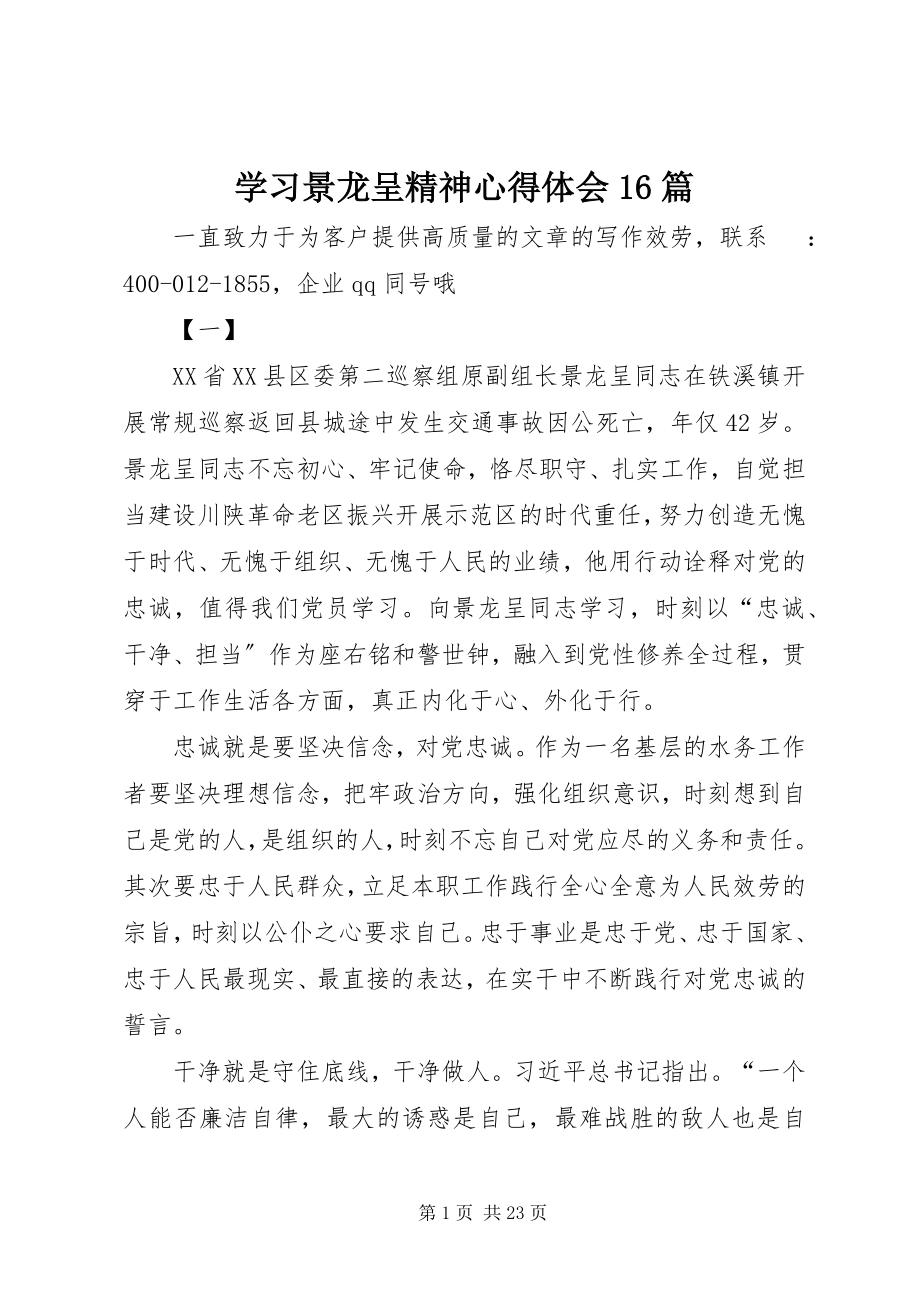 2023年学习景龙呈精神心得体会16篇.docx_第1页