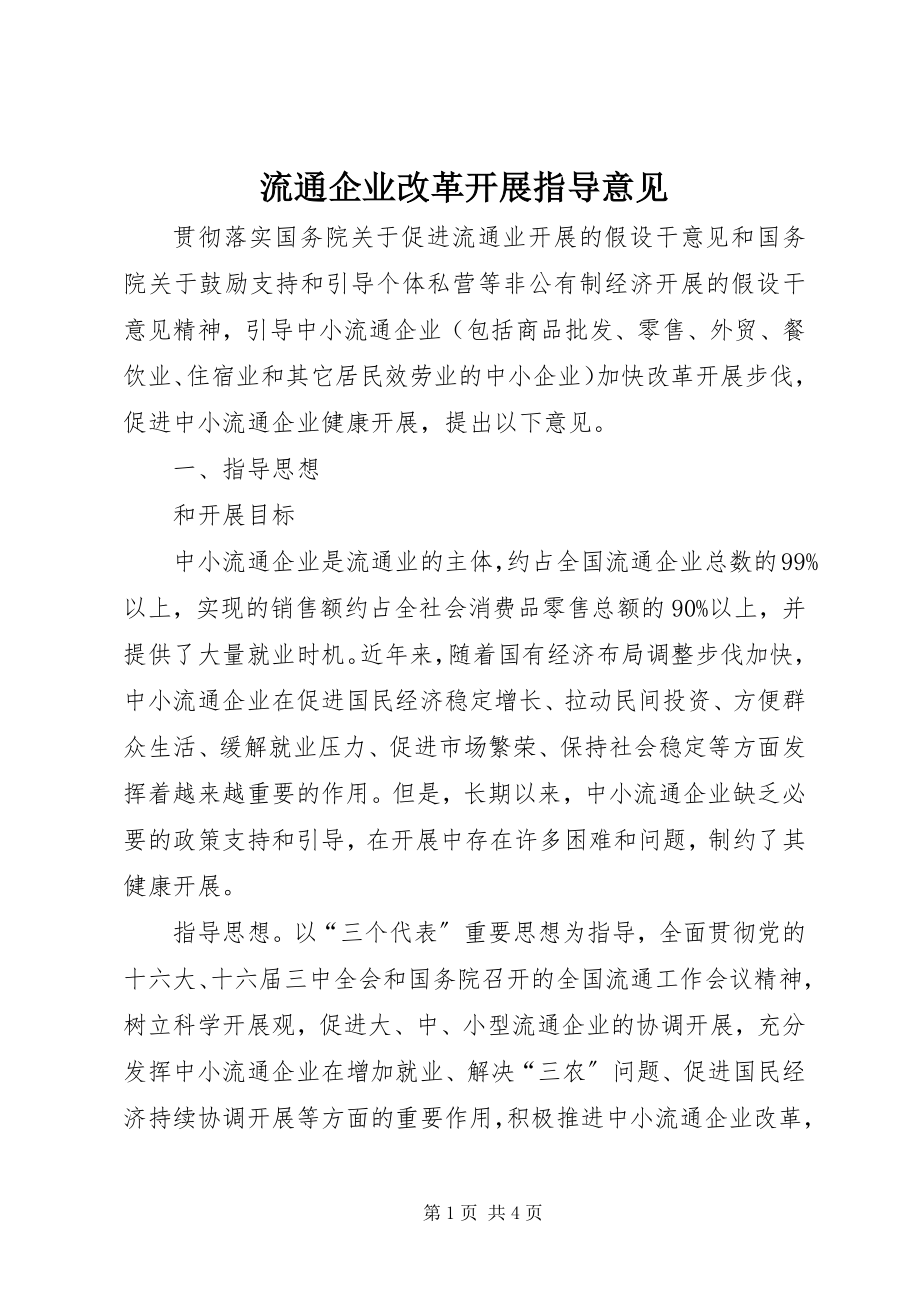 2023年流通企业改革发展指导意见.docx_第1页